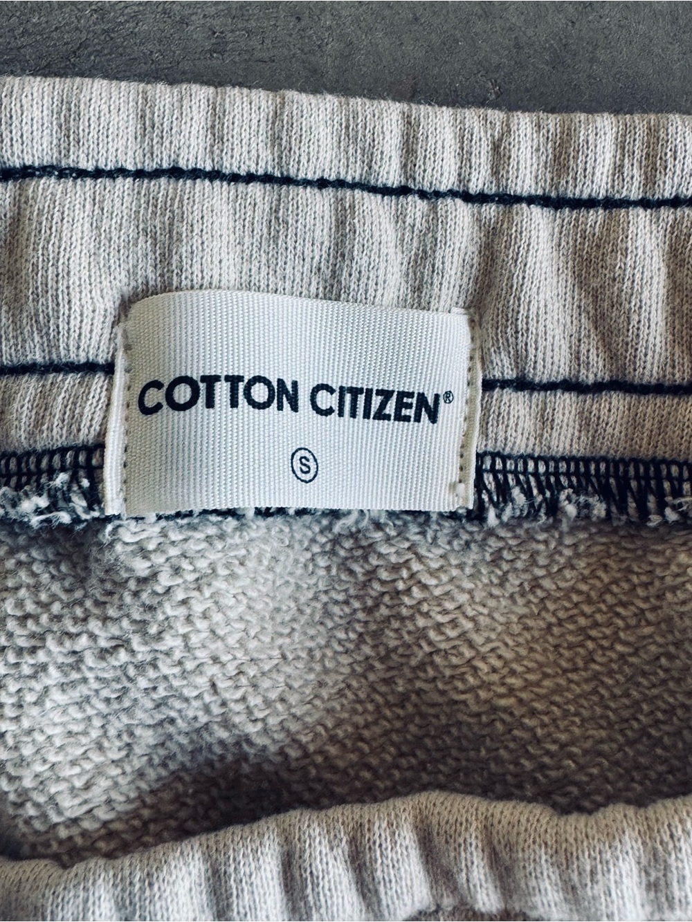 Cotton Citizen Neutral Beige Sweat Skirt with Navy Stitching with pockets S - Picture 7 of 9